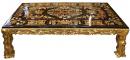 A Remarkable Mid-19th Century Italian Mother-of-Pearl and Ivory-Inlaid EbonyFruitwood and Green Stained Wood Coffee Table