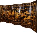 An Extraordinarily Tall (Over Eight Feet High) and Elaborate 18th Century Chinese (English Export) Coromandel (ke hui) Eight-Panel Lacquer Screen