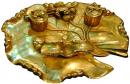 An Unusual and Whimsical French 19th Century Bronze Dore Lilypad Inkwell