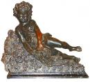A 19th Century Italian Bronze Recumbent Putto