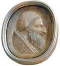 A Rare 16th Century Carrara Marble Bas Relief Plaque of Pope Pius V (1504-1572)