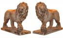 A  Regal Pair of 18th Century Terra Cotta Marzocco Florentine Lions