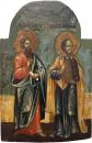 An 18th Century Cretan Monastery Oil on Panel Painting