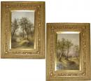 A Pair of of 19th Century English Oil on Canvas Landscape Paintings
