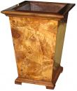 A Burl Ash waste paper basketperfect for a library or studywith molded top and footed base