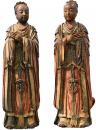 A Pair of Monumental 17th century Polychrome and Parcel Gilt Chinese Palace Guardian Statues