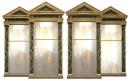 A Set of Four 19th Century Italian Faux Marble and Silver Leafed Pier Mirrors