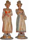A Pair of 18th Century polychrome and Parcel Gilt Wood Figurines