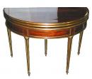 A Fine French Last Quarter 18th Century Louis XVI Folding Demi lune Mahogany Tea and Games Table