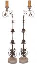 An Extraordinary Pair of 18th Century Hand Forged Iron Torchères