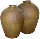 A Pair of 19th Century Green Glazed Burmese Water Jars