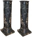 An Impressive Pair of 19th Century Italian Emperador Scuro Marble Columns