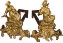 A Pair of Louis XV Ormolu Chenets