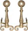 A Magnificent Pair of Late 18th Century French Brass Andirons