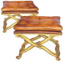 A Pair of 19th Century Italian Polychrome Tabourets