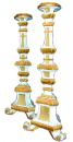 A 19th Century Italian Pair of White Polychrome & Parcel-Gilt Candlesticks