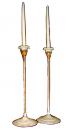 A Pair of 19th Century Italian Louis XV Polychrome and Gilt Candlesticks