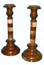 A Pair of Italian Marble Candlesticks