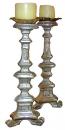 A Pair of 18th Century Italian Silver-Gilt & Polychrome Candlesticks