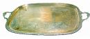 A Classic 19th Century Racetrack Shaped and Silvered Serving Tray