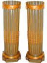 A Striking Pair of Polychrome and Parcel Gilt Neoclassical Pedestals
