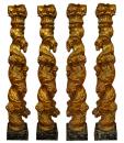 A Set of Four Late 17th Century Carved Giltwood Architectural Columns
