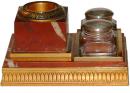 An Understated 19th Century  Rosso Antico Inkwell