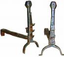 A Pair of 18th Century French Hand-Forged Wrought Iron Andirons