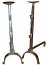 A Pair of 17th Century French Hand-Forged Wrought Iron Andirons