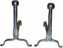 A Pair of 18th Century French Hand-Forged Wrought Iron Andirons