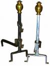 A Pair of 18th Century French Hand-Forged Wrought Iron Andirons