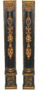 A Pair of 18th Century Italian Carved Polychrome and Parcel Giltwood Pilasters