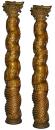 A Rare Pair of 18th Century Tuscan Carved Giltwood Columns