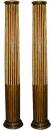 A Fine Pair of Early 17th Century Tuscan Gilt Columns with Stop Fluted Carving on Round Bases