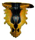 A Rare Pair of 19th Century English Regency Black Lacquer & Parcel-Gilt Papier Maché Sconces