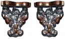 A Pair of 19th Century Italian Silver-Gilt and Gilt wood Carved Sconces