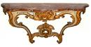 An 18th Century French Louis XV Parcel-Gilt and Polychrome Wall Console