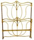 A Continental Wrought Iron and Brass Polychrome Bed