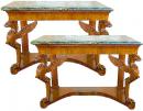 A Pair of 19th Century Genovese Mahogany Consoles