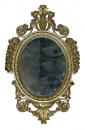 An Oval 19th Century Italian Silver Gilt Mirror