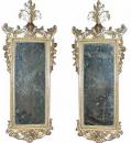 An Exquisite Pair of Italian Carved Mecca Giltwood Mirrors