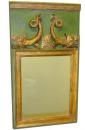 A Diminutive Italian 19th Century Parcel Gilt and Polychrome Rectangular Mirror