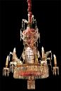 A Russian 19th Century Gilt-BronzeClear and Red Glass Six-Light Chandelier in the Neoclassical Taste