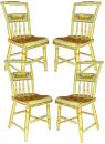 A Set of Four 19th Century American Hitchcock Polychrome Chairs