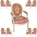 A Rare Set of Eight French Louis XVI Fauteuils a' Medallion