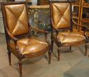 A Pair of 18th Century Italian Louis XVI Walnut Armchairs