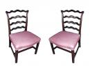 A Pair of 18th Century English Ladder-back Mahogany Side Chairs