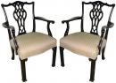 A Pair of 19th Century English Mahogany Chippendale Armchairs