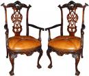 A Pair of 18th Century Walnut Portuguese Armchairs