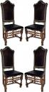 A Set of Four 17th Century Italian Baroque Walnut Side Chairs